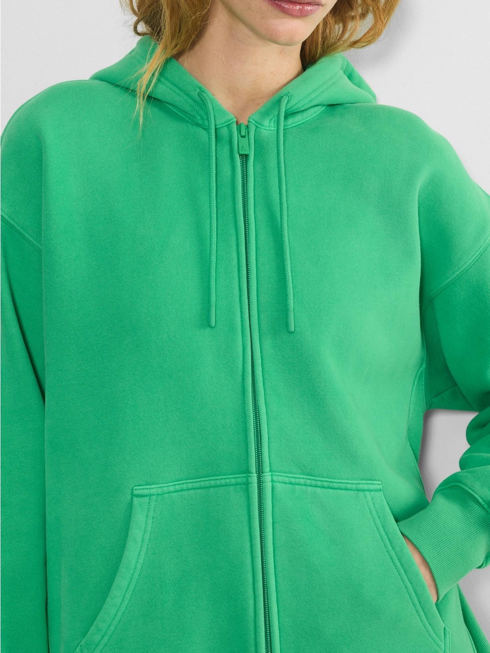 Aritzia Tna cozy boyfriend zip up hoodie in faded court green - XL - Picture 3 of 7
